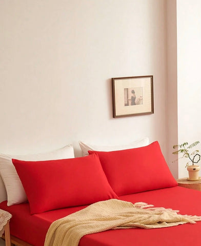 X2 taies d’oreiller rouge 50×70 cm – 57 fils – 100 % coton