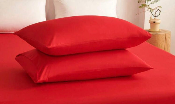 X2 taies d’oreiller rouge 50×70 cm – 57 fils – 100 % coton