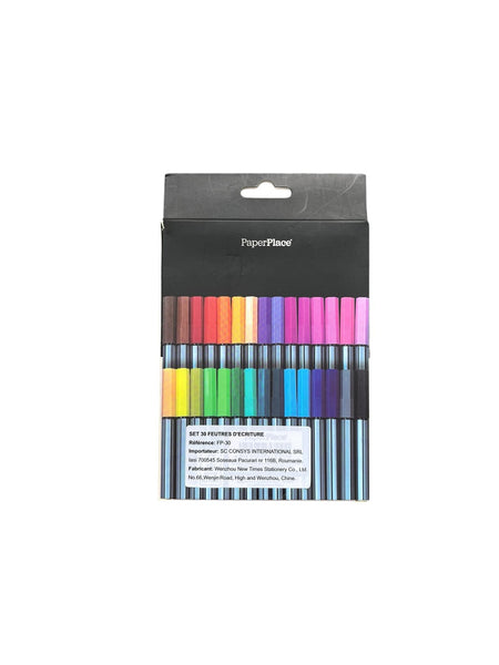 X30 feutres d’écriture colorés PaperPlace – Pointe fine 0,4 mm