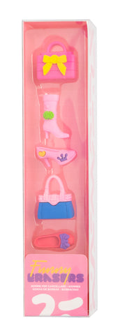 X5 gommes scolaires Erik – Girl Shopping Funny Ern­sers