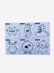 X6 Aimants à colorier Stabilo motifs monstres - 6 x 5.5 cm