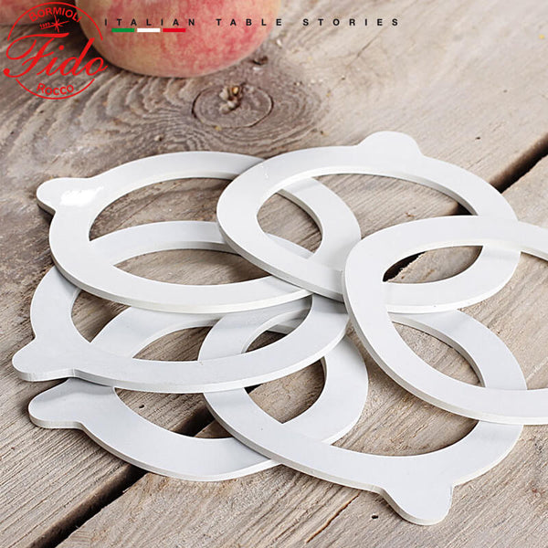 X6 Joints hermétiques en caoutchouc Bormioli Fido Rocco pour bocaux – 80 mm 3 ¼"