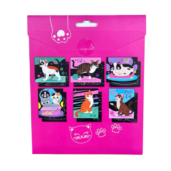 X6 cartes à gratter chat + stylet en bambou inclus