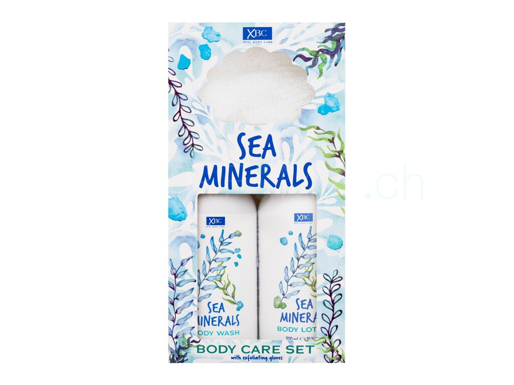 Xpel Sea Minerals Body Care Set Coffret gel douche Sea Minerals 300 ml + lait corps Sea Minerals 300 ml + gant exfoliant