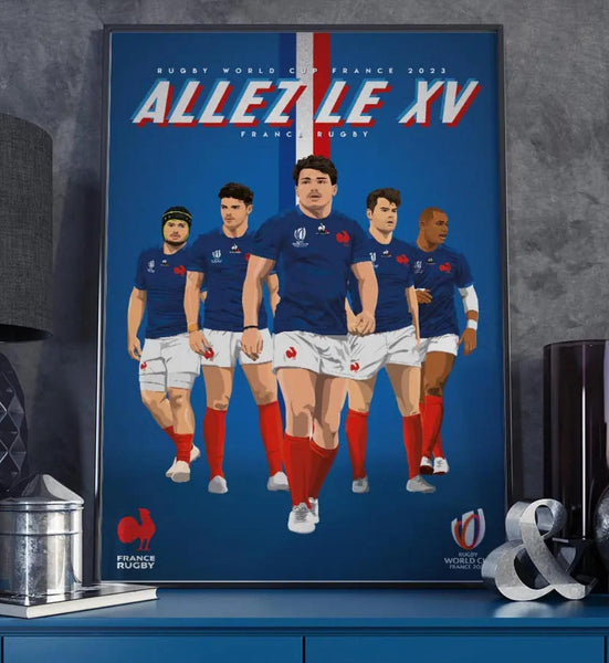 Affiche Poster " Allez le XV " Rugby World Cup 40X60cm Produit Officiel