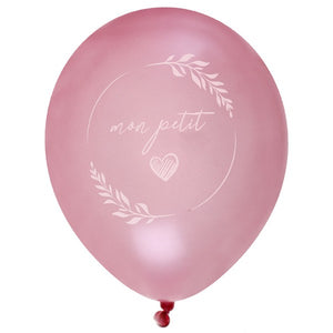 X8 Ballons Santex baptême rose nacrés ø 23 cm - Thème Fille