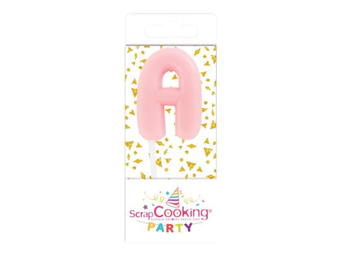 ScrapCooking Party Bougie Gâteau Anniversaire Lettre " A "