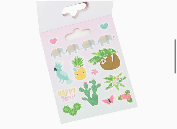 Livret 120 Stickers Autocollant Thème Animaux Tropical Vibes Dovecraft