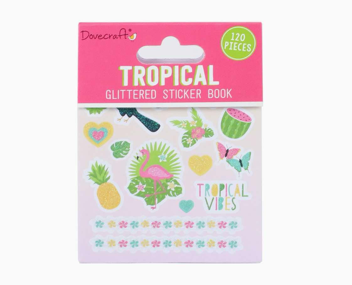 Livret 120 Stickers Autocollant Thème Animaux Tropical Vibes Dovecraft