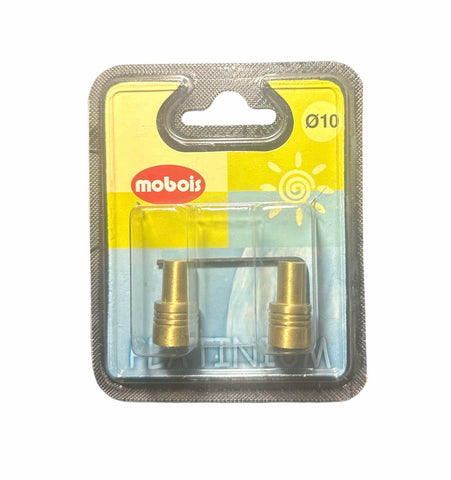 X2 Embouts pour tringles a rideaux Doré Mobois Laiton Mat diamètres 10mm