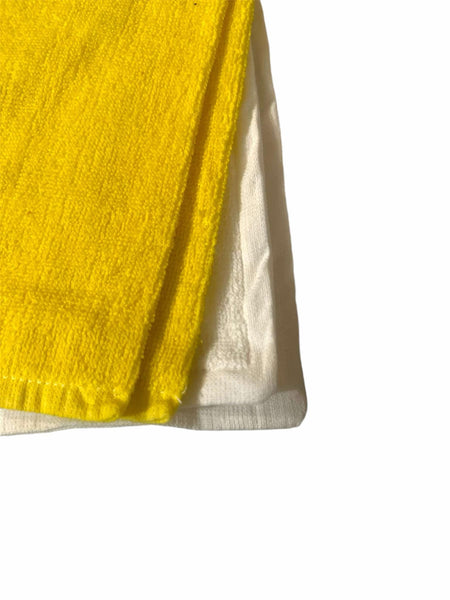 Lots de 4 Gants de Toilette Rêves & Déco 100%Coton Jaune/Blanc