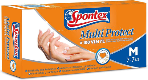 Spontex Multi Protect Lot de 100 gants jetables sans latex et poudrés