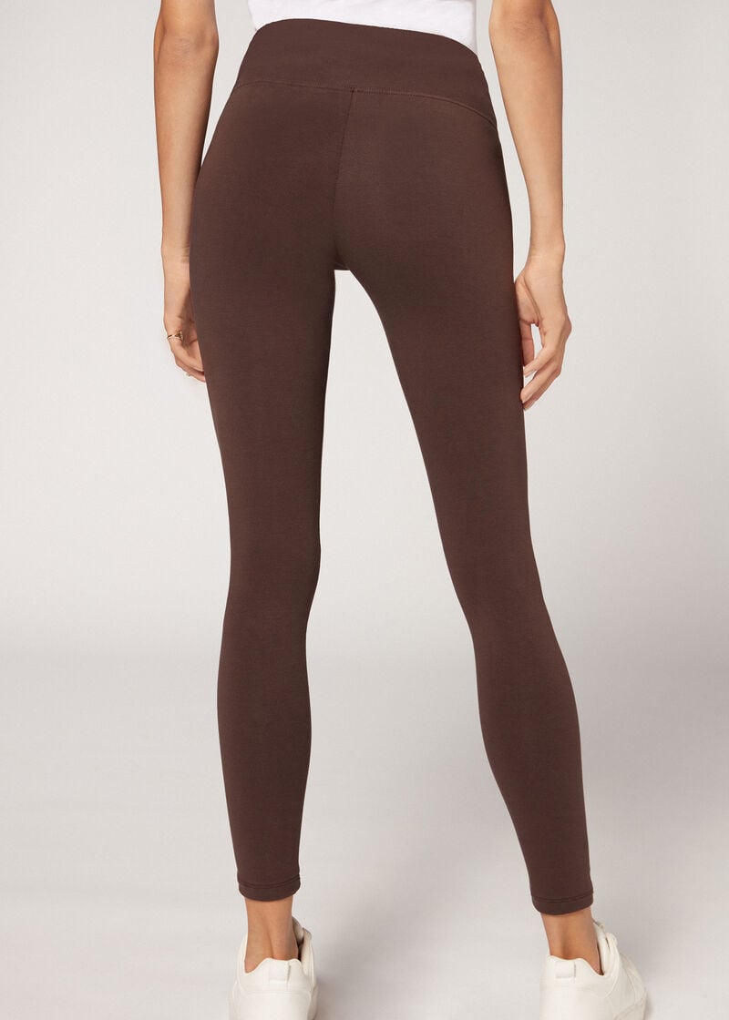 Legging Fashion Design Marron Grande Taille , Taille Unique