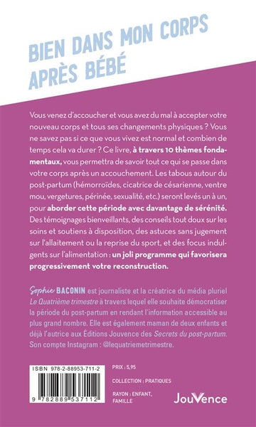 Livre " Bien dans mon corps après bébé " Mini-guide féministe Sophie Baconin