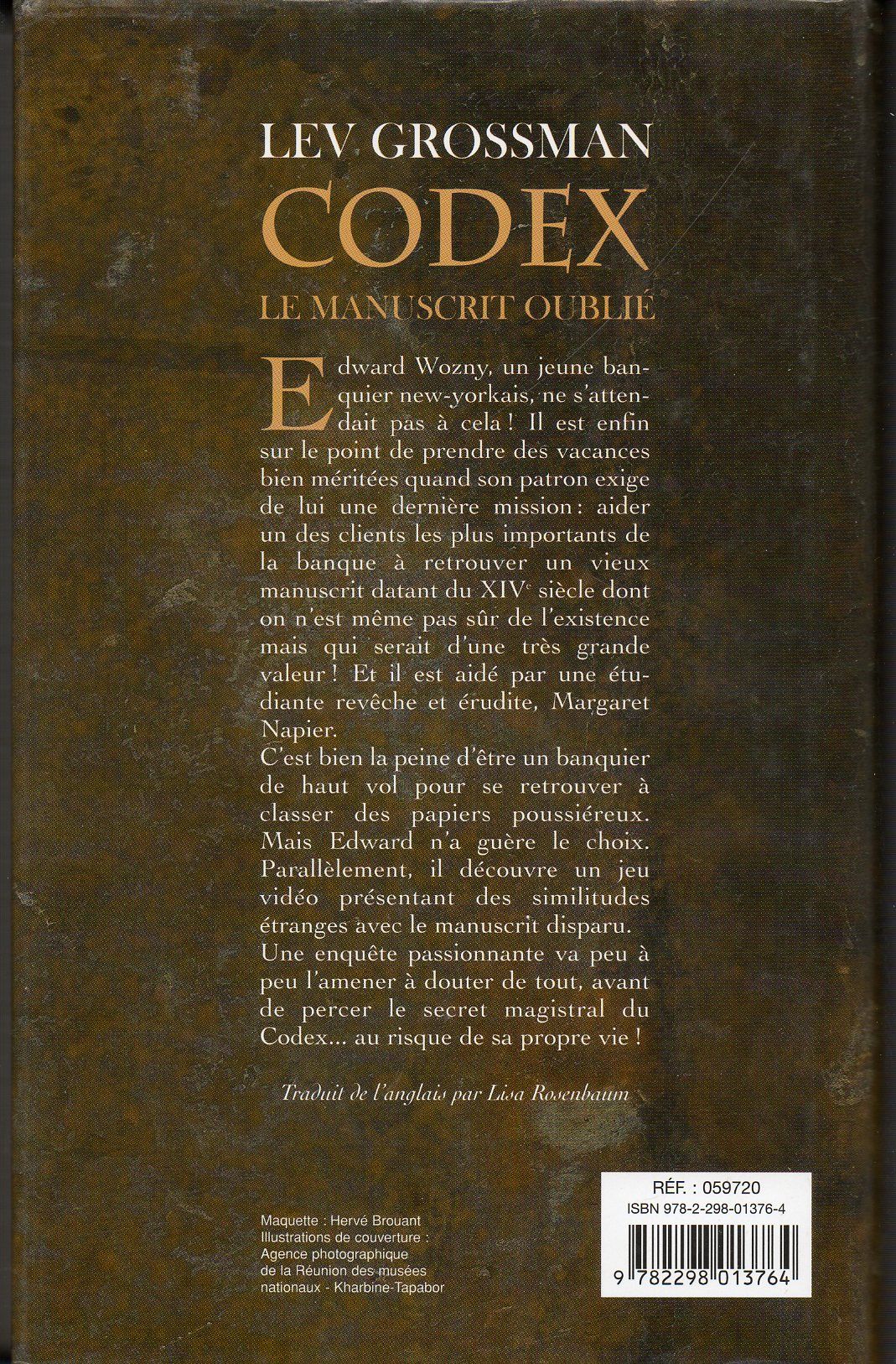 Livre - Lev Grossman - CODEX , le manuscrit oublié