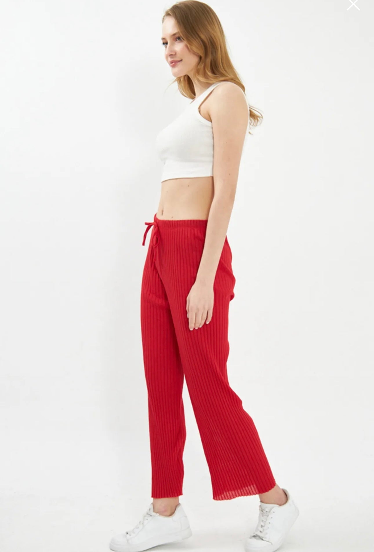 Pantalon Armonika taille élastique Rouge Femme taille XL