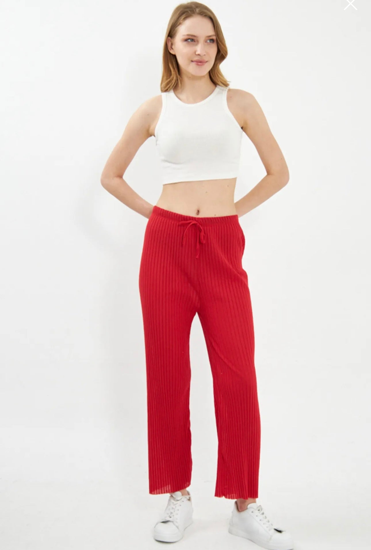 Pantalon Armonika taille élastique Rouge Femme taille XL