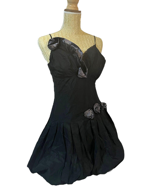 Robe de soirée noir a fleurs femme