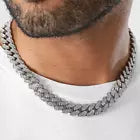 Collier Argenté acier strass