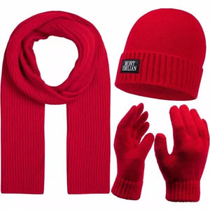 Bonnet + Gant + Echarpe MONT EMILIAN Femmes rouge