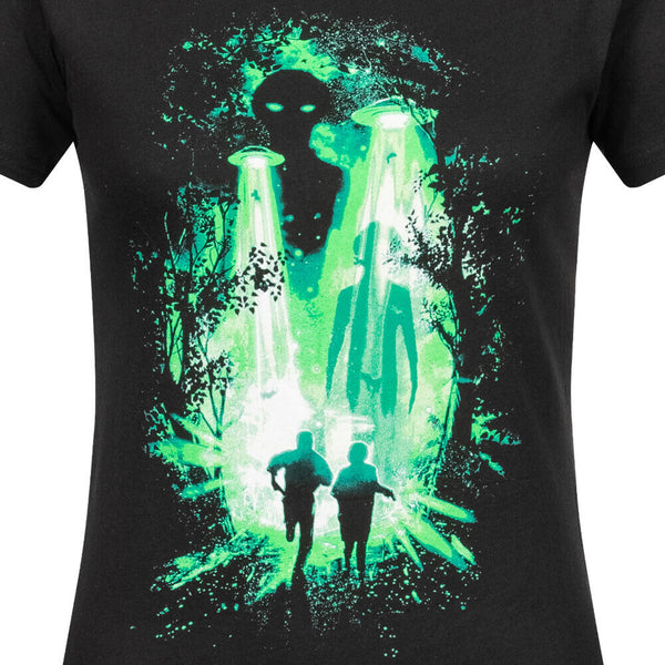 T-shirt Femme The X-Files Fox mulder et Dana scully Green Light Ufo