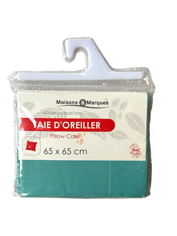 Taie d'oreiller Maison & Marques Turquoise 65x65cm 100% coton