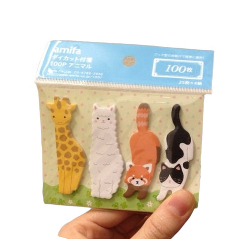 x100 bloc-notes adhésifs Amifa motif animaux