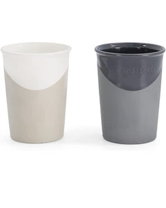 x2 Gobelets/Tasses d’apprentissage Twistshake – Gris/Blanc et Noir
