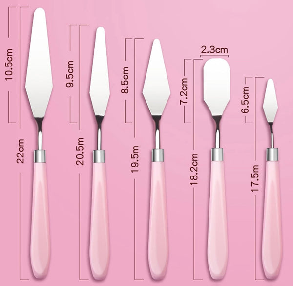 x5 Couteaux à Peindre – Artist Palette Rose