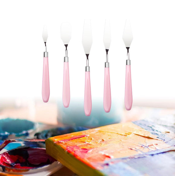 x5 Couteaux à Peindre – Artist Palette Rose