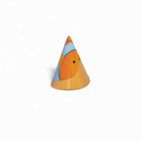 x6 Chapeaux Fête d’Anniversaire Alfredo Motif Poisson Orange
