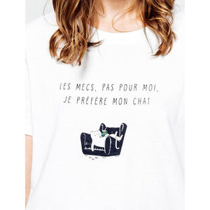 T-shirt Citation Chat Femme Blanc
