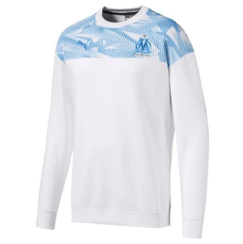 Sweat Football Puma Olympique de Marseille Homme Blanc/Bleu Azur