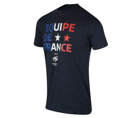 T-shirt Equipe de France F.F.F 2 Etoiles Homme Bleu Marine