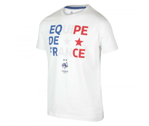 T-shirt Equipe de France F.F.F 2 Etoiles Blanc Homme