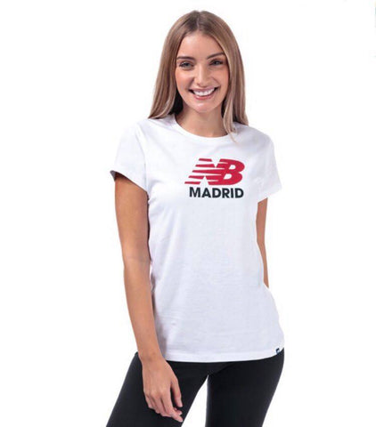 T-shirt New Balance Femme Blanc Madrid