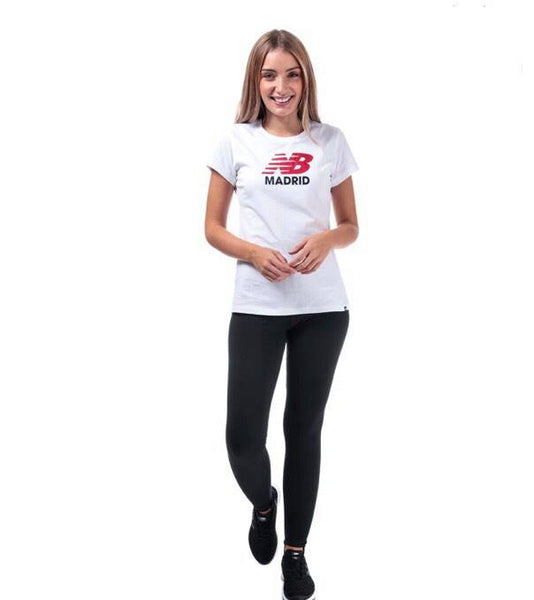 T-shirt New Balance Femme Blanc Madrid