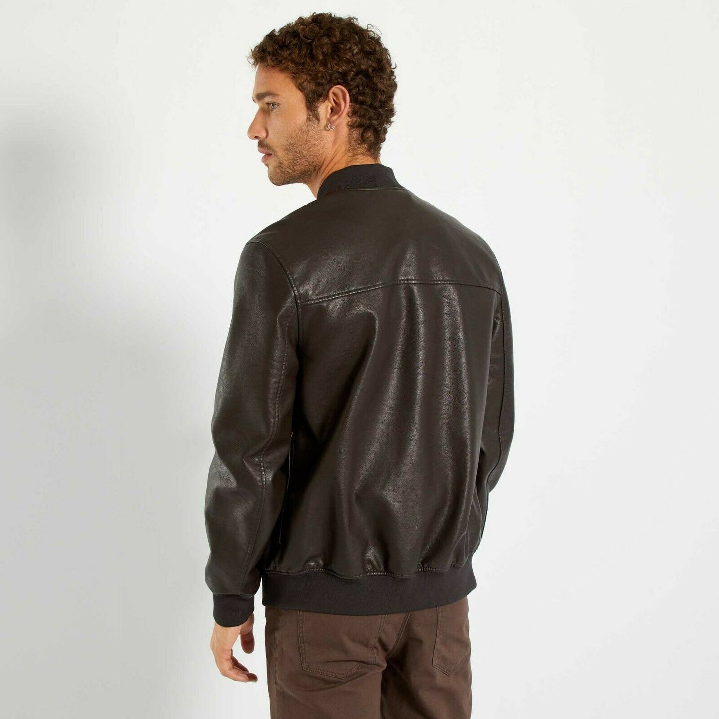 Veste en Simili Cuir Motard Homme